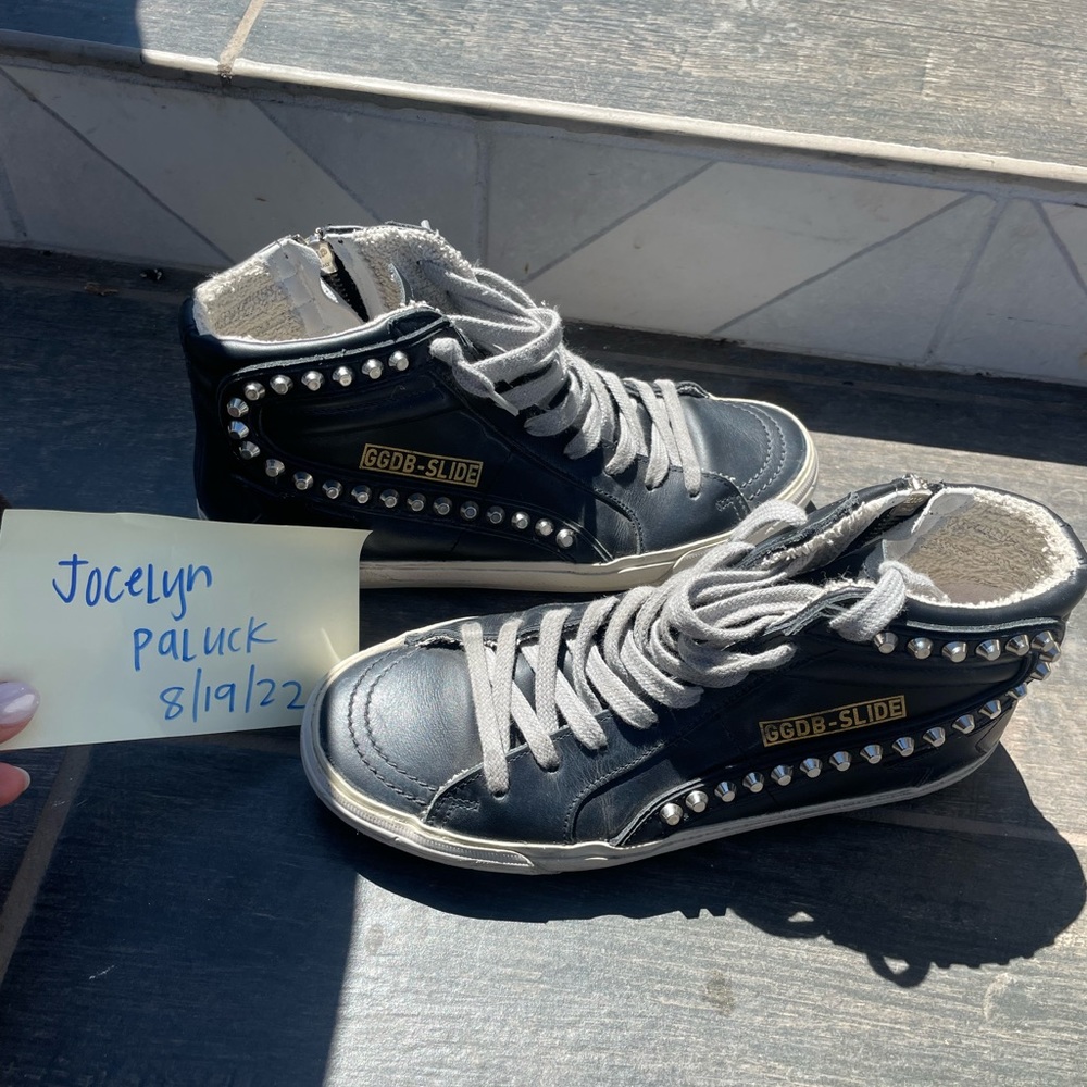 Golden Goose black leather studded slides 🖤🦄✨size 37 EUC 💯 authentic